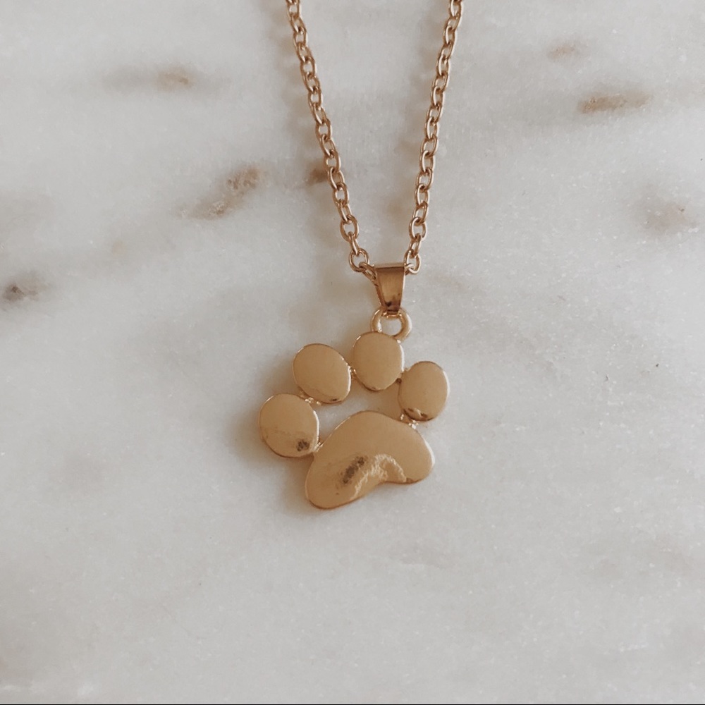 2/$20!💫 gold dog paw necklace🐶🐶